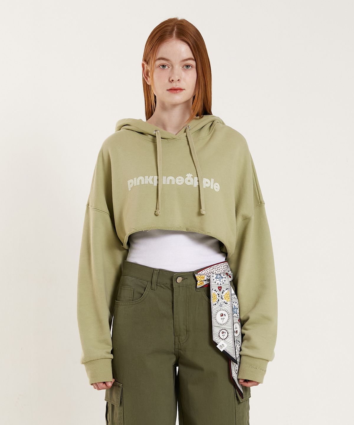 핑크파인애플(PINK PINEAPPLE) CROPPED HOODIE_MINT