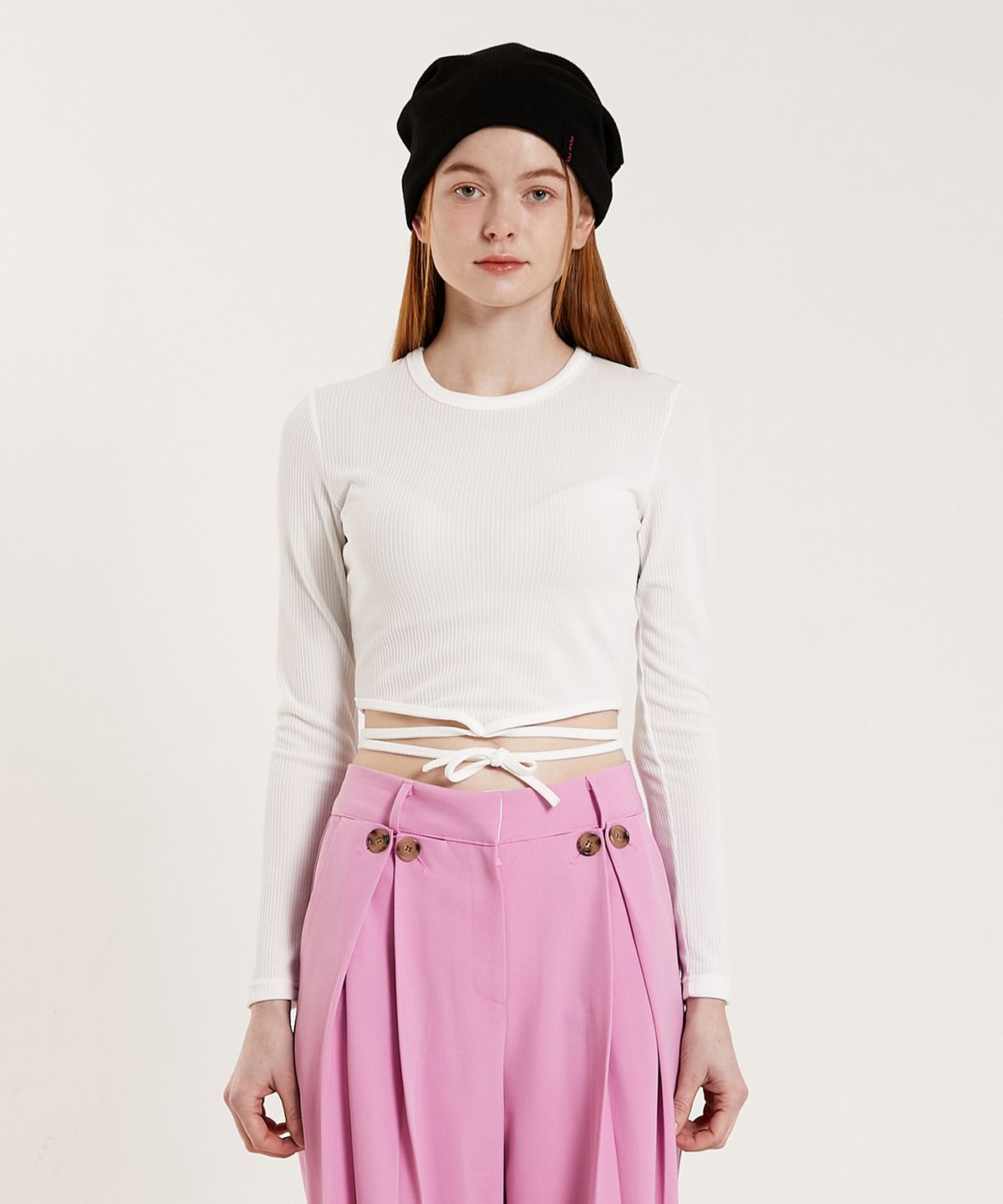 핑크파인애플(PINKPINEAPPLE) STRAP T.SHIRT_WHITE