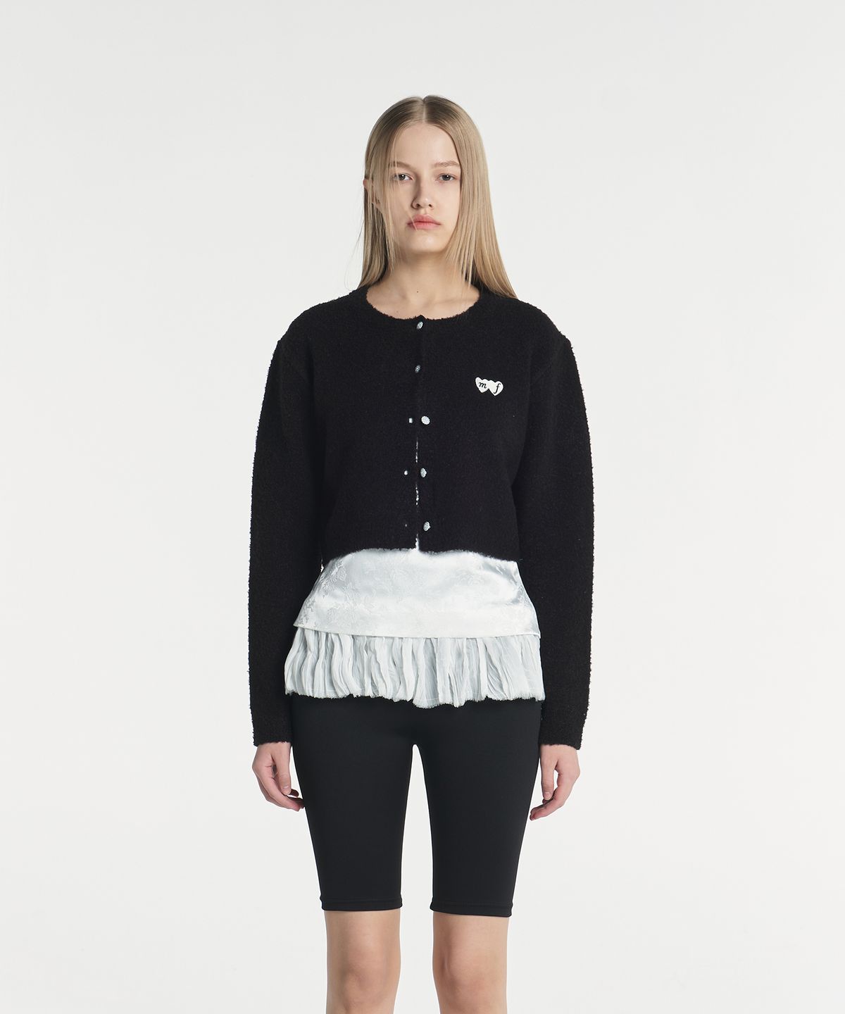 마가린핑거스(MARGARIN FINGERS) MF BOUCLE CARDIGAN (BLACK)