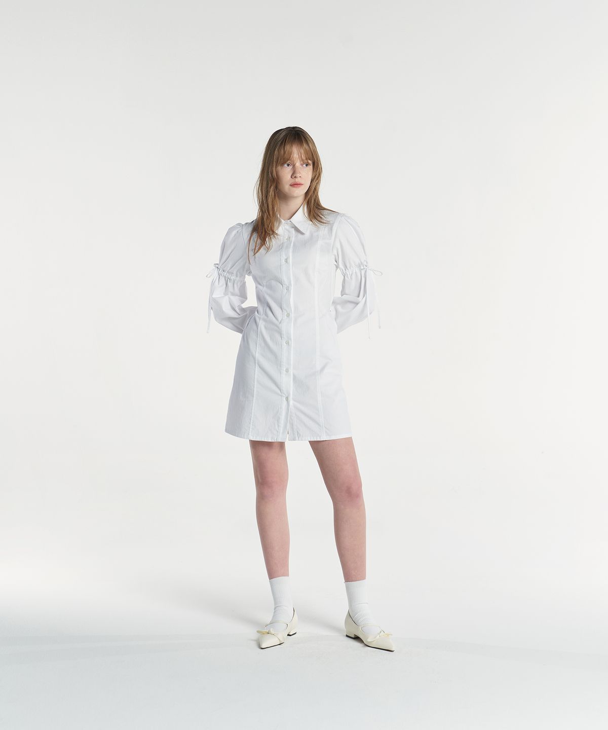 마가린핑거스(MARGARIN FINGERS) PUFF SHIRT ONE PIECE (WHITE)