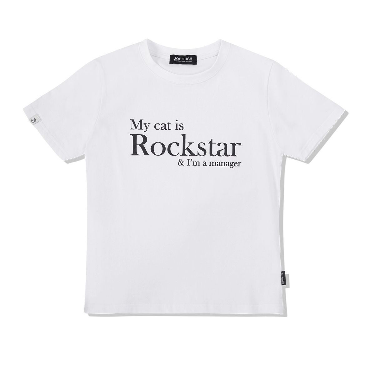 【JOEGUSH 】 My cat is Rockstar (CROP VER.) /追跡付 MUSINSA公式 | JOEGUSH My cat is Rockstar & I'm a manager (Black)