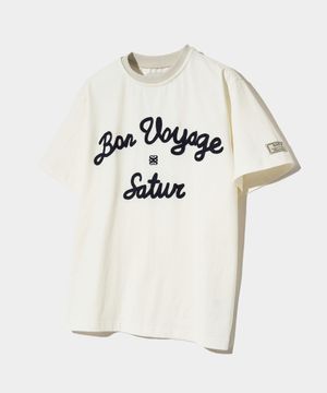 세터 로고 자수 보야지 반팔 티셔츠 리조트 아이보리