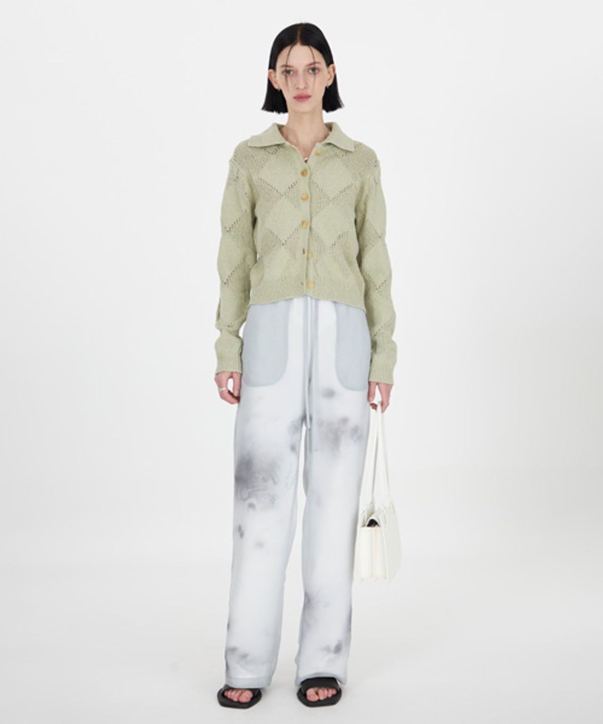 유스(YOUTH) Argyle Knit Collar Cardigan