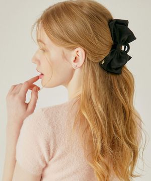 LALA J 새틴 리본 헤어집게핀 (JALJHP3BS807FA000)