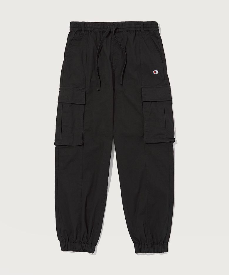 우븐 립스탑 카고 팬츠 Black