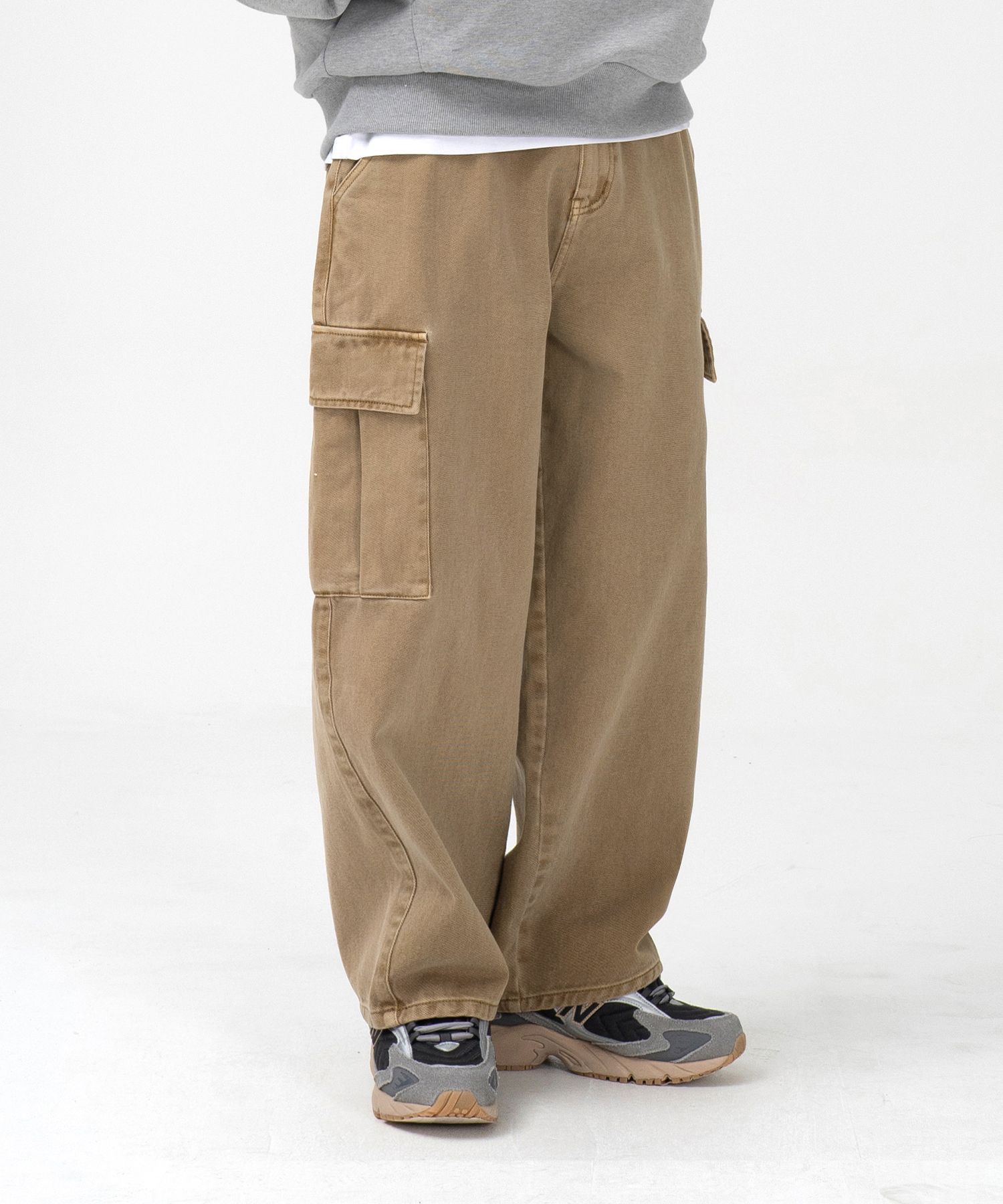 MUSINSA | TOFFEE Garment Dyeing Cargo Denim Pants (BEIGE)