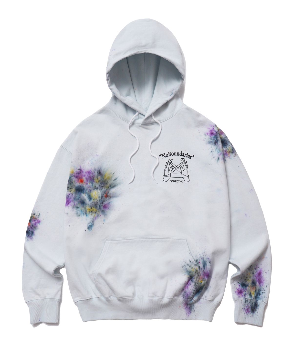커넥트엑스(CONECTX) No Boundaries Hand Spray Dyed Hoodie (multi/sky-blue ver.)