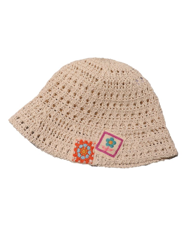FLOWER NET IVORY BUCKET HAT