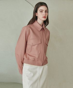 램스킨 포켓 자켓 [핑크]