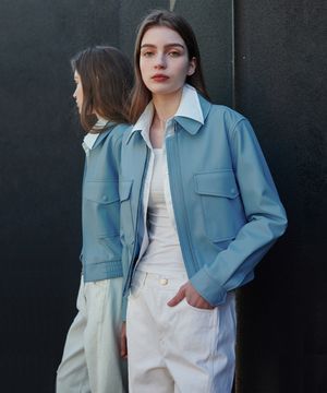 램스킨 포켓 자켓 [스카이]