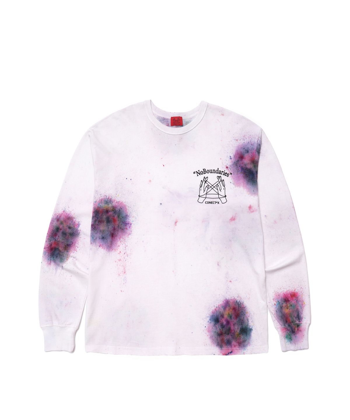 커넥트엑스(CONECTX) No Boundaries Hand Spray Dyed Long Sleeve T-shirt (multi/white ver.)