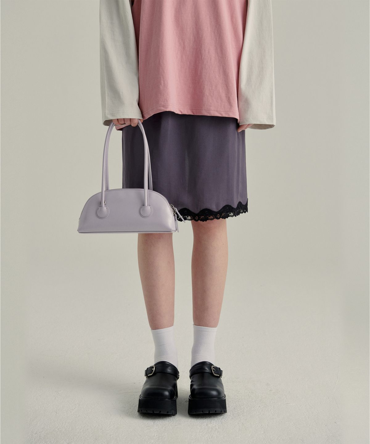 마지셔우드(MARGESHERWOOD) BESSETTE SHOULDER + STRAP - lilac crinkle