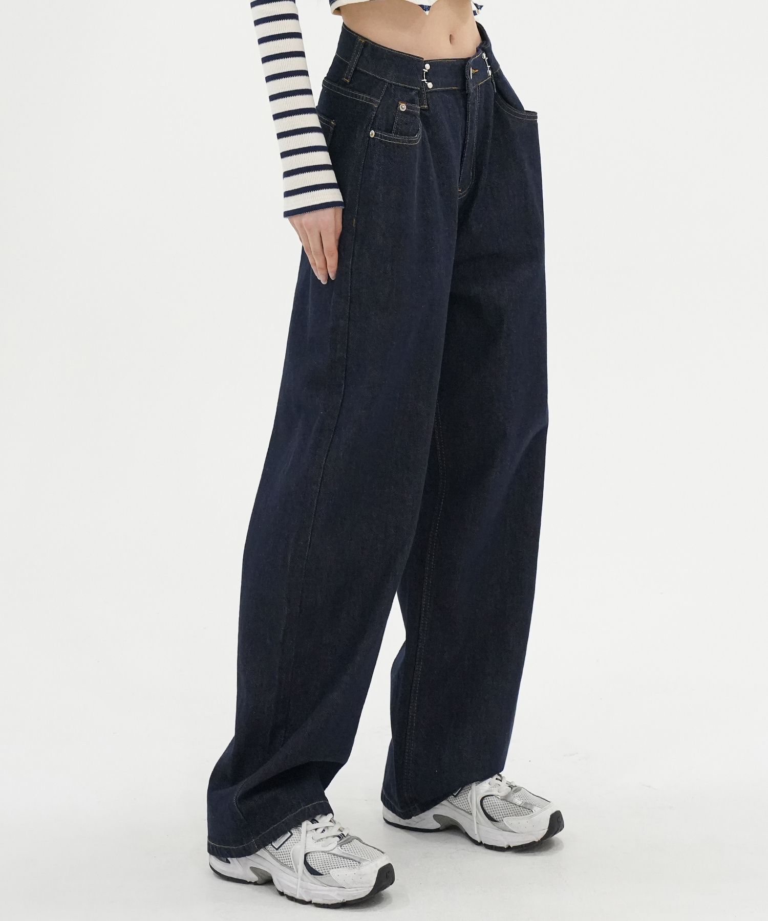 MUSINSA | AVANDRESS BUCKLE WIDE DENIM PANTS INDIGO