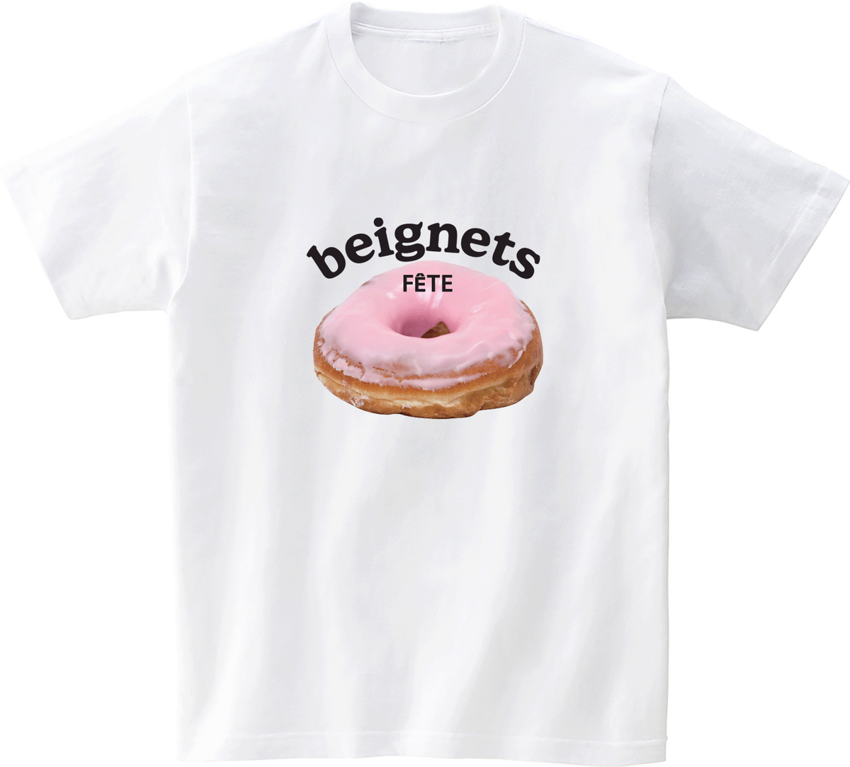 어썸어스(AWESOMEUS) (23SS)Beignets Fete 로고 블랙 반팔 티셔츠 화이트