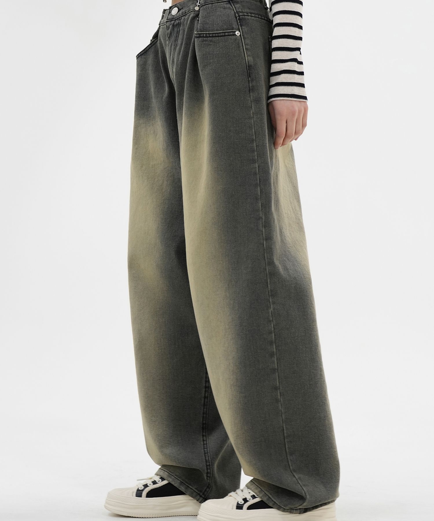 ファッション人気ブランドランキング DENIM WIDE BUCKLE AVANDRESS | MUSINSA PANTS GRAY WASHING パンツ