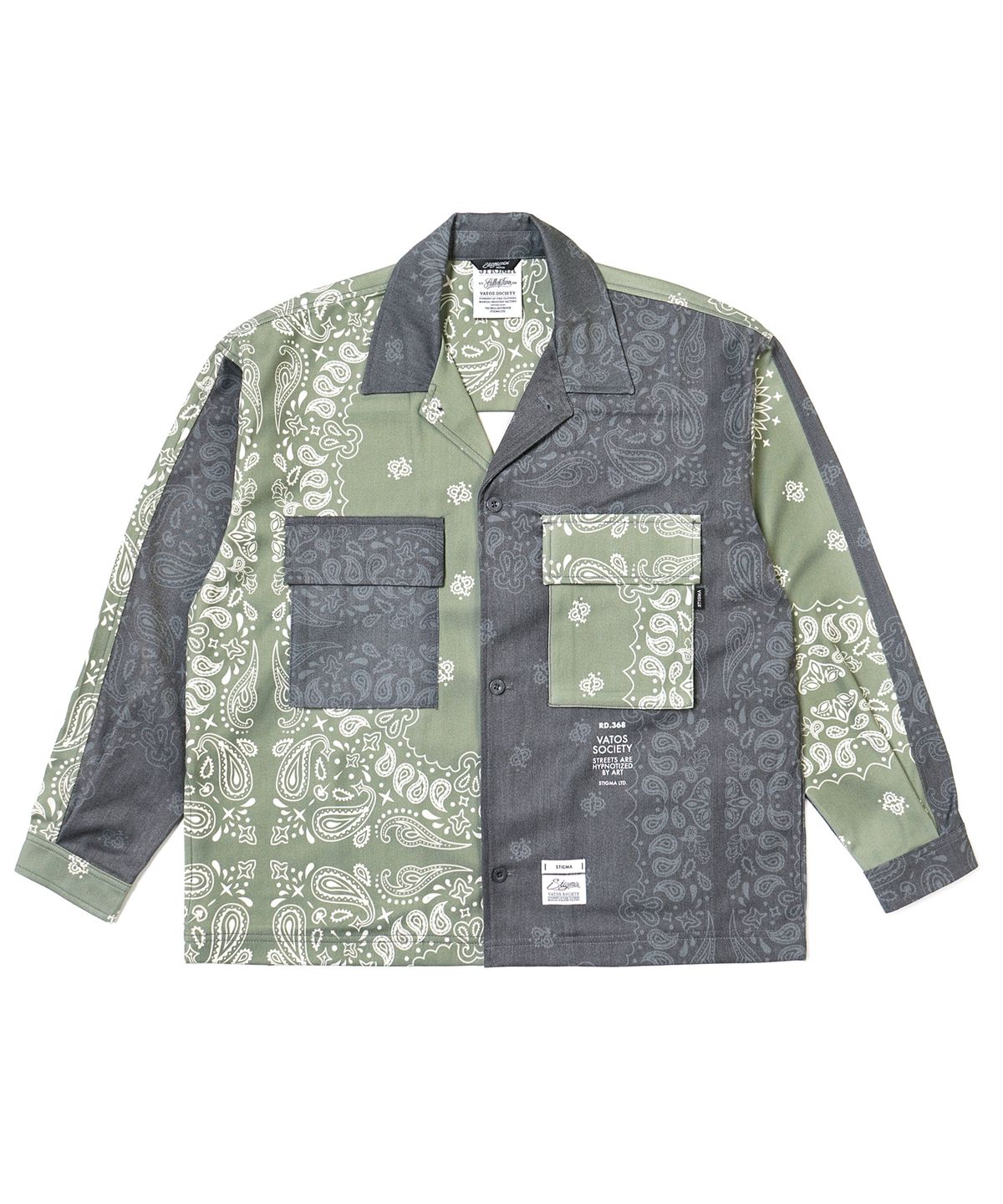 스티그마(STIGMA) 23 PAISLEY WASHED TWILL JACKET KHAKI/BLACK