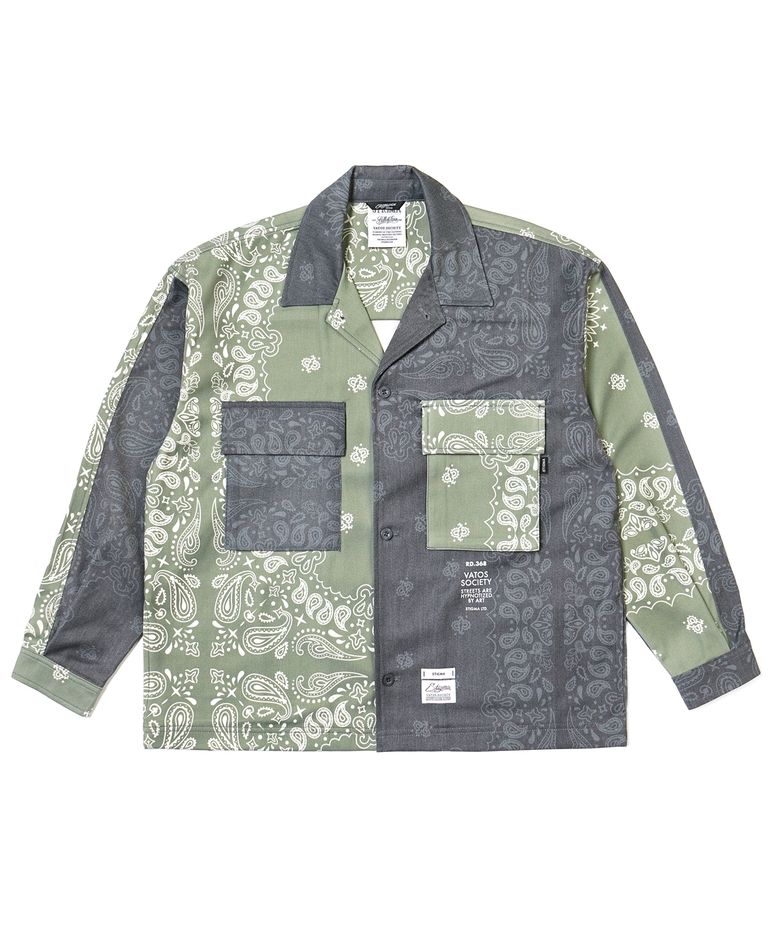 23 PAISLEY WASHED TWILL JACKET KHAKI/BLACK