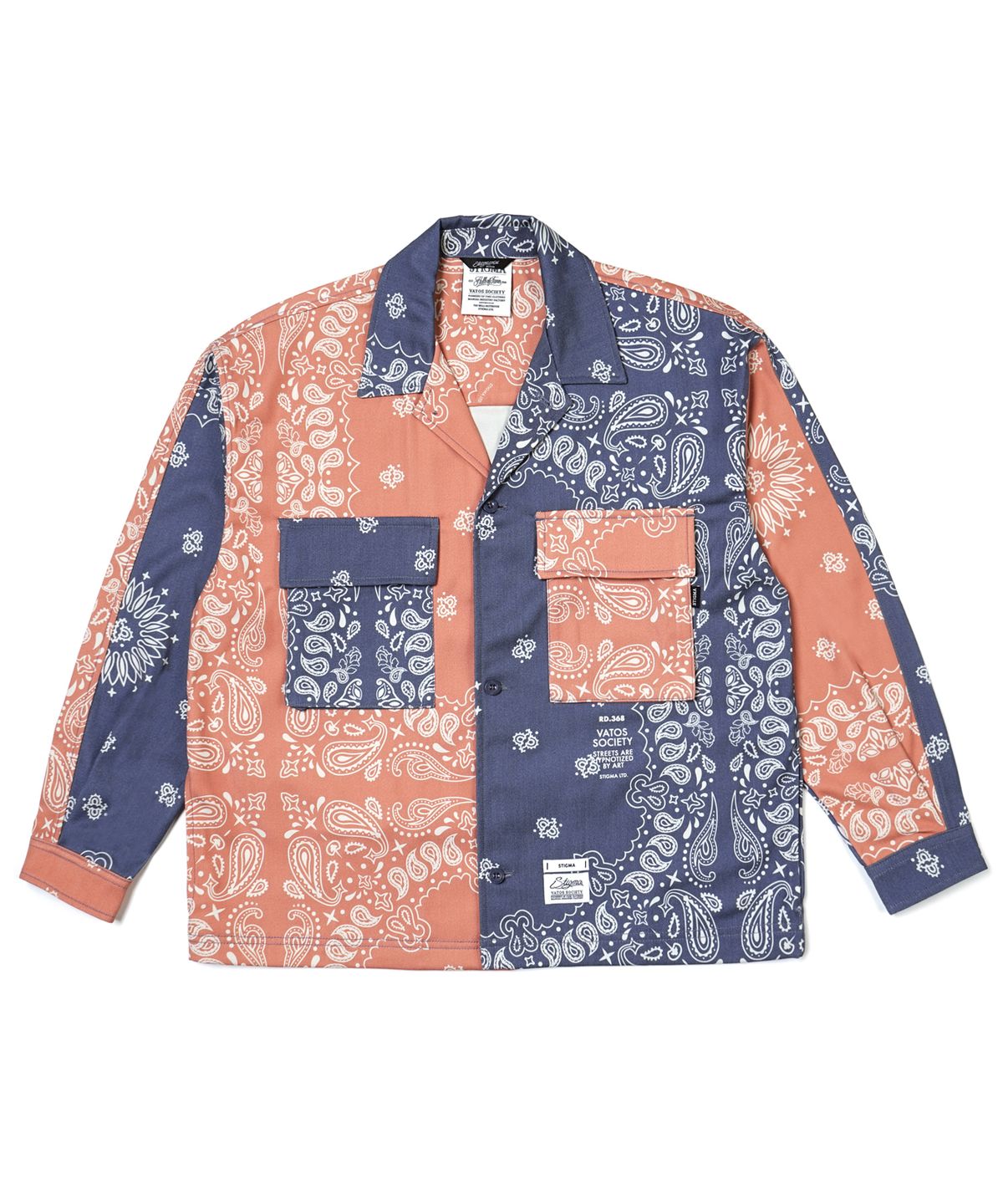 스티그마(STIGMA) 23 PAISLEY WASHED TWILL JACKET ORANGE/NAVY