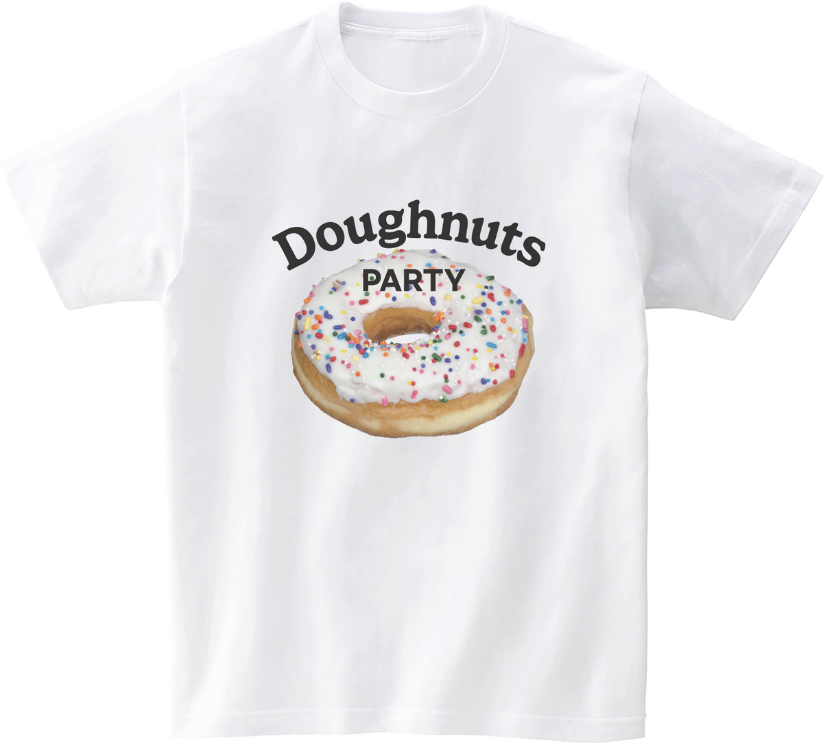 어썸어스(AWESOMEUS) (23SS)Doughnuts Party 로고 블랙 반팔 티셔츠 화이트
