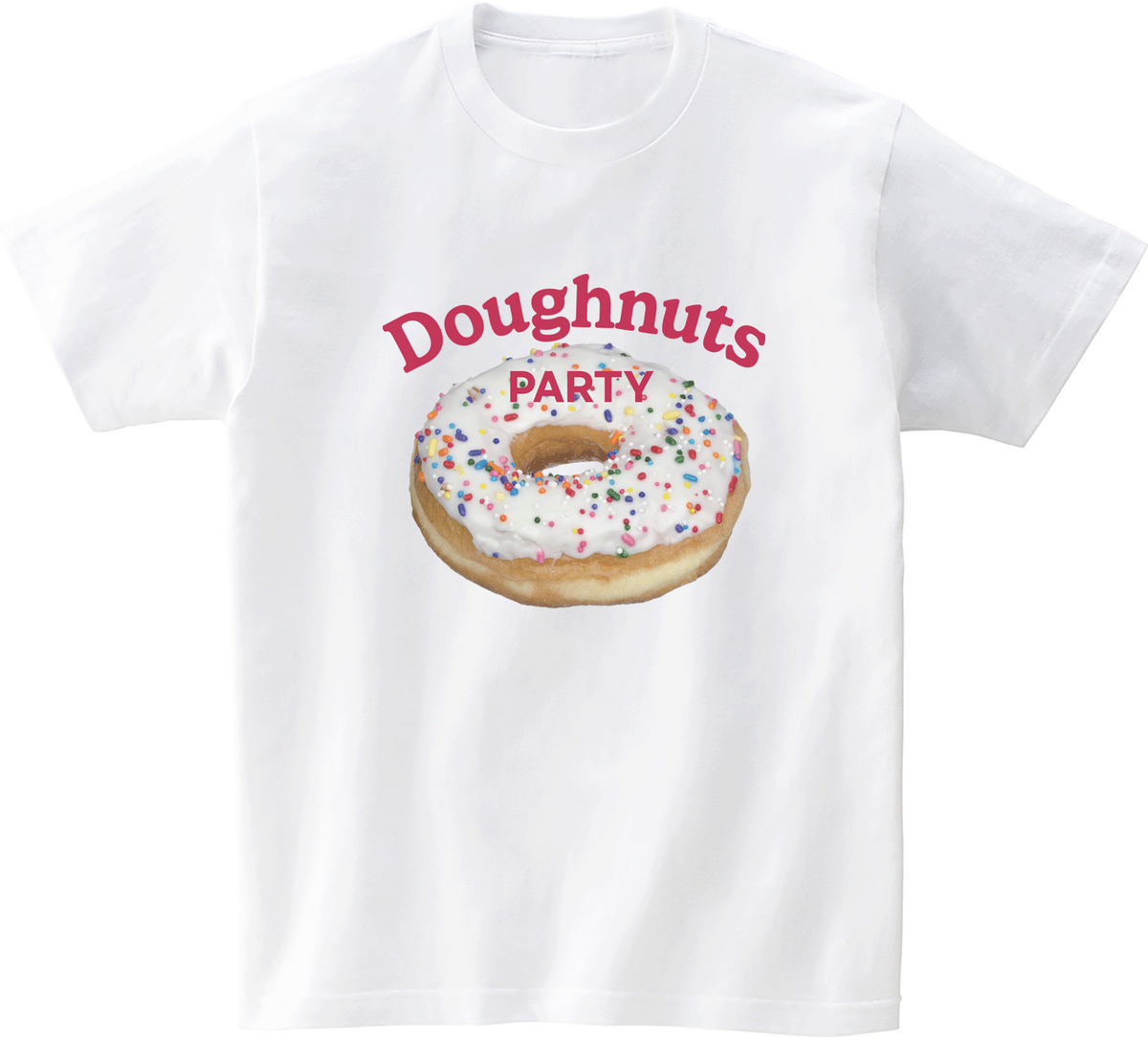 어썸어스(AWESOMEUS) (23SS)Doughnuts Party 로고 비바마젠타 반팔 티셔츠 화이트