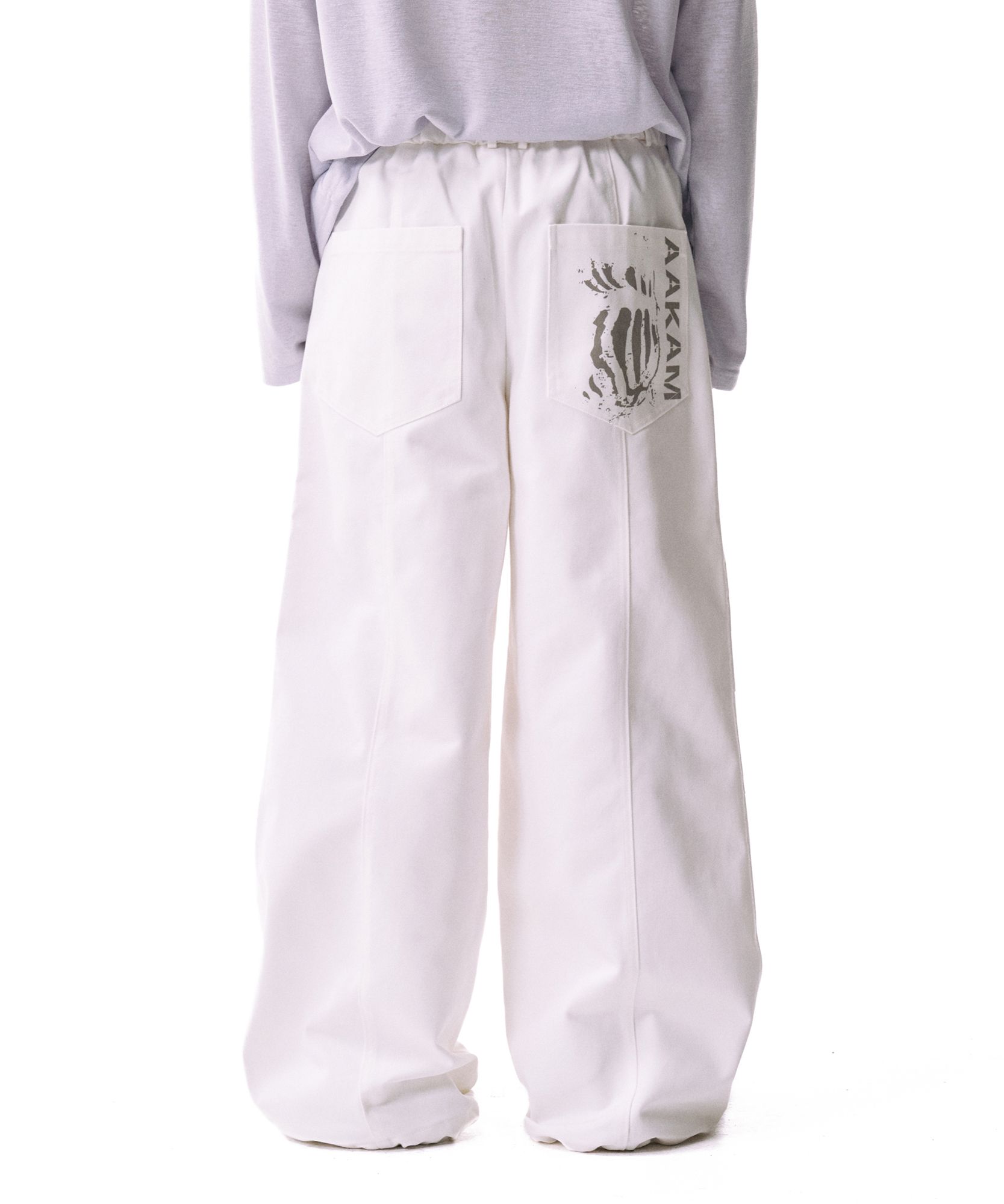【新発売】 Knee AAKAM | MUSINSA Pin-tuck (White) Pants Denim Printed パンツ