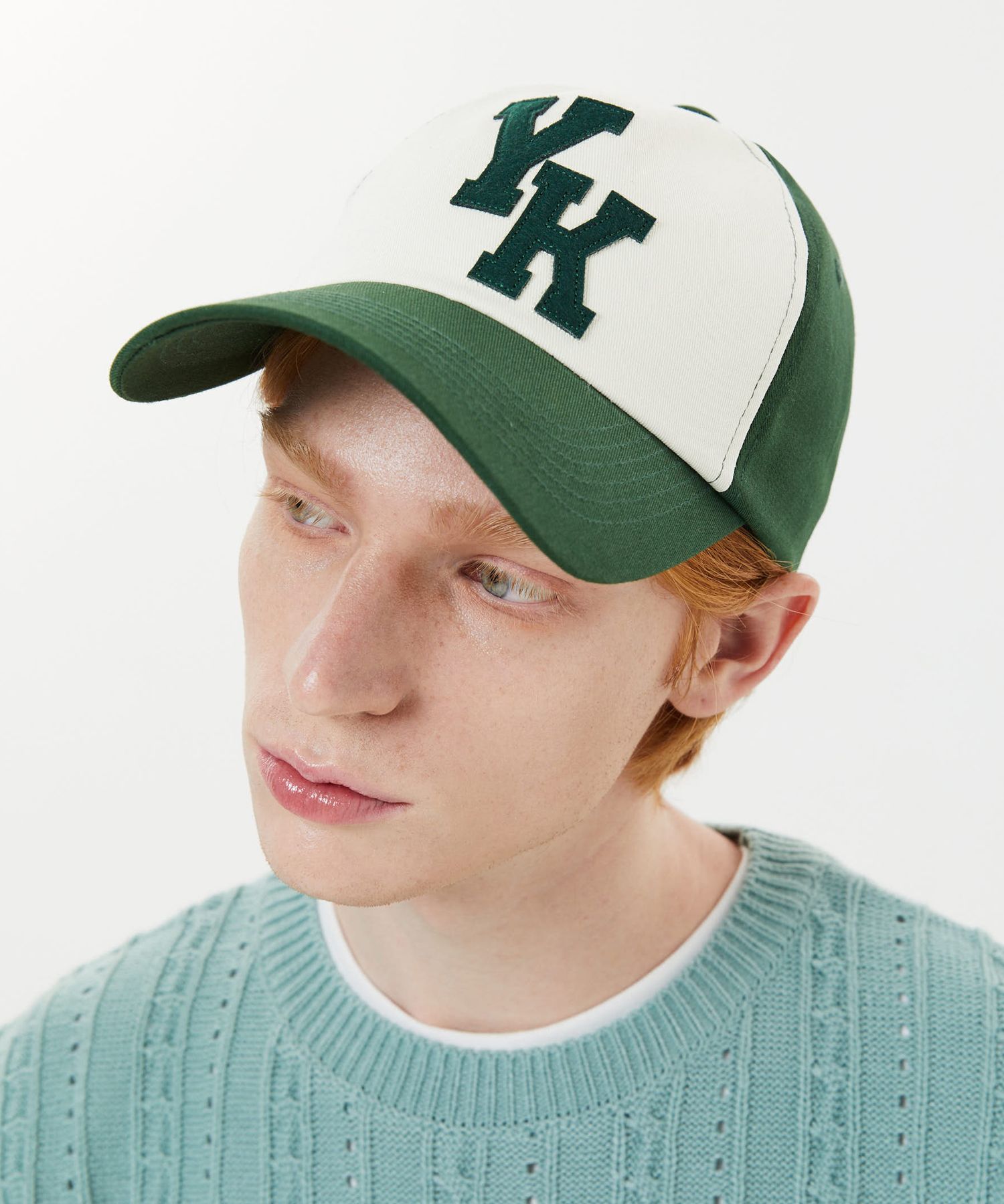 ★Wai Kei★ YK Applique Two Tone Ball Cap Green YK23SSAC05 MUSINSA | WAI KEI YK applique two-tone ball cap green