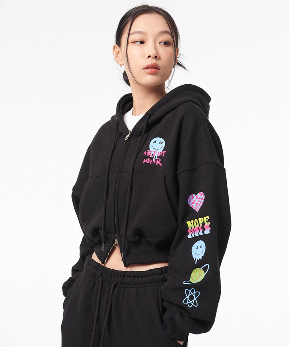 아티스트웨어(ARTISTWEAR) [ATW] 사이키델릭 크롭후드집업