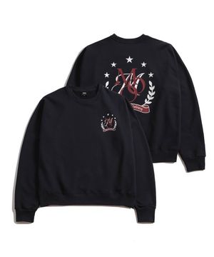 오버핏 윌로우 로고 스웨트 셔츠 - 네이비