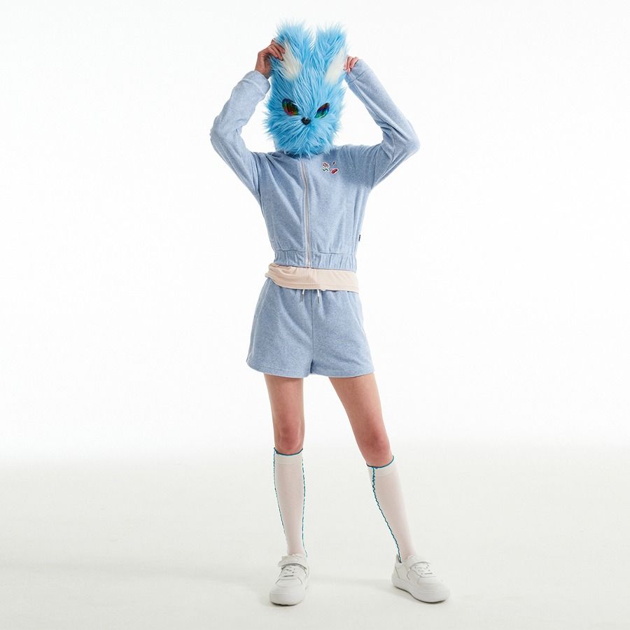 [ KIRSH ]★CHERRY SHORT TERRY PANTS KIRSH Cherry Short Terry Pants Sky | Shorts for Women | KOODING