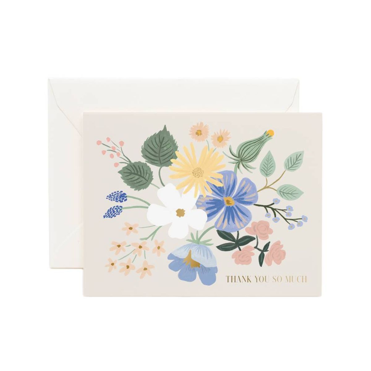 라이플 페이퍼(RIFLE PAPER) Garden Party Blue Thank You Card 감사 카드