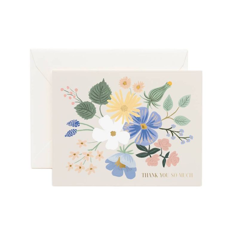 Garden Party Blue Thank You Card 감사 카드