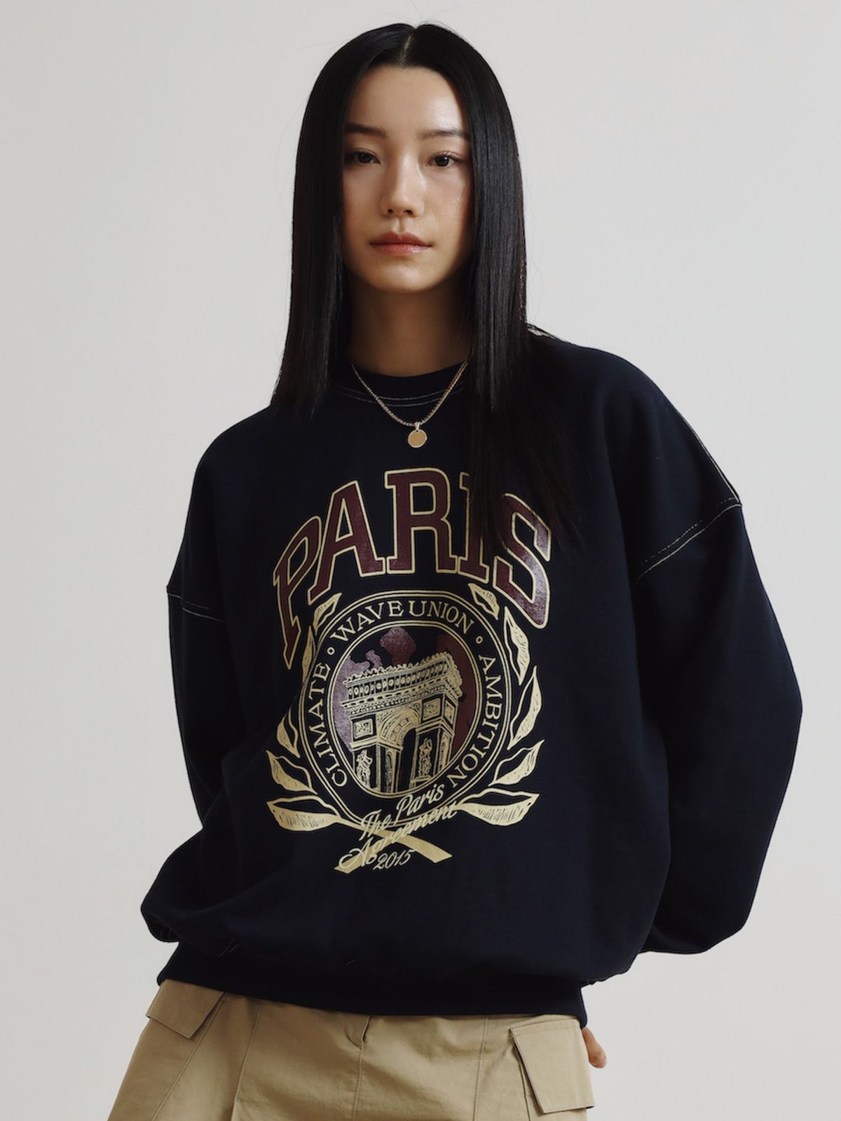 웨이브유니온(WAVE UNION) Paris Sweatshirt navy