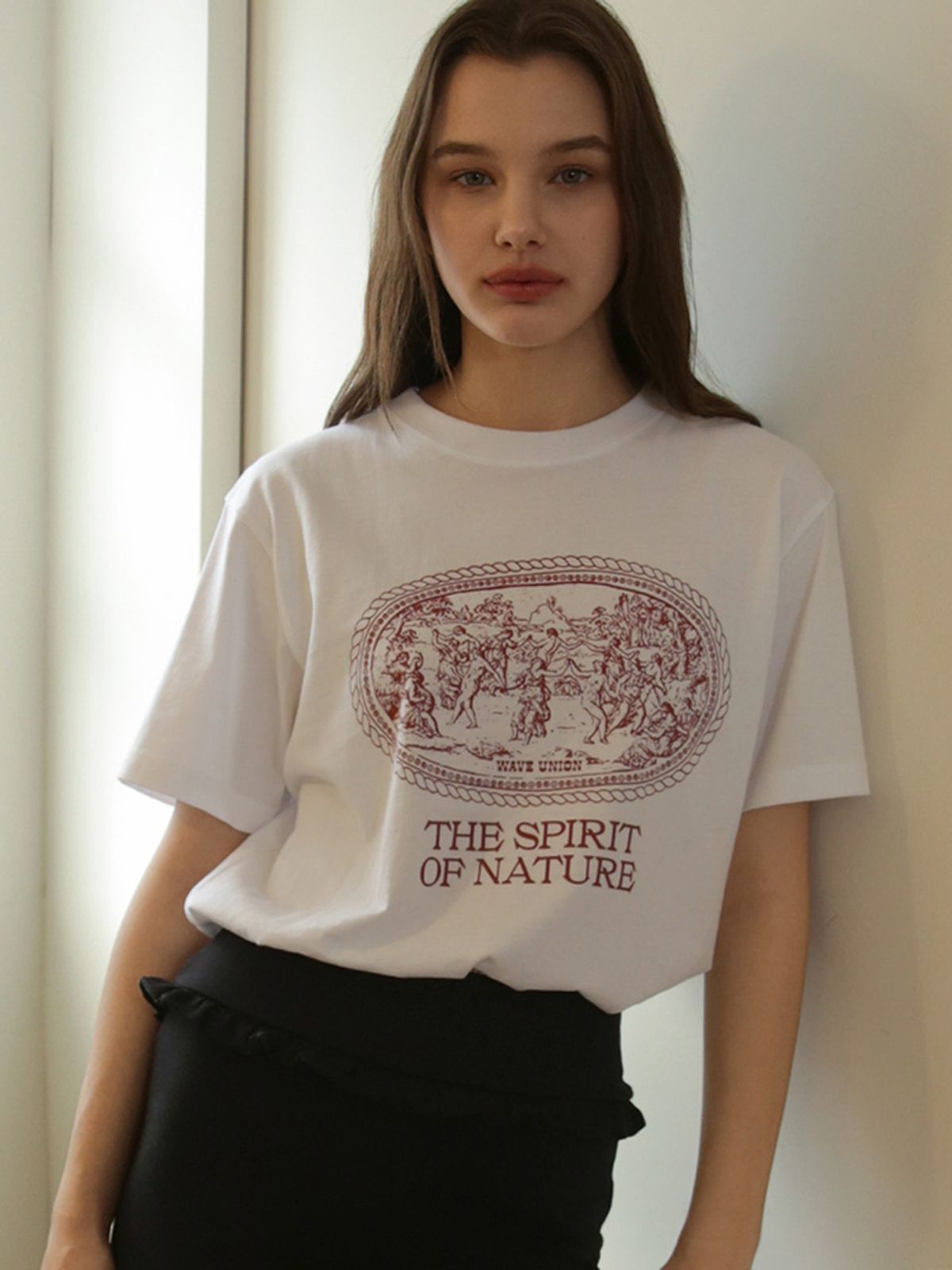 웨이브유니온(WAVE UNION) Nymphs T-shirt white red