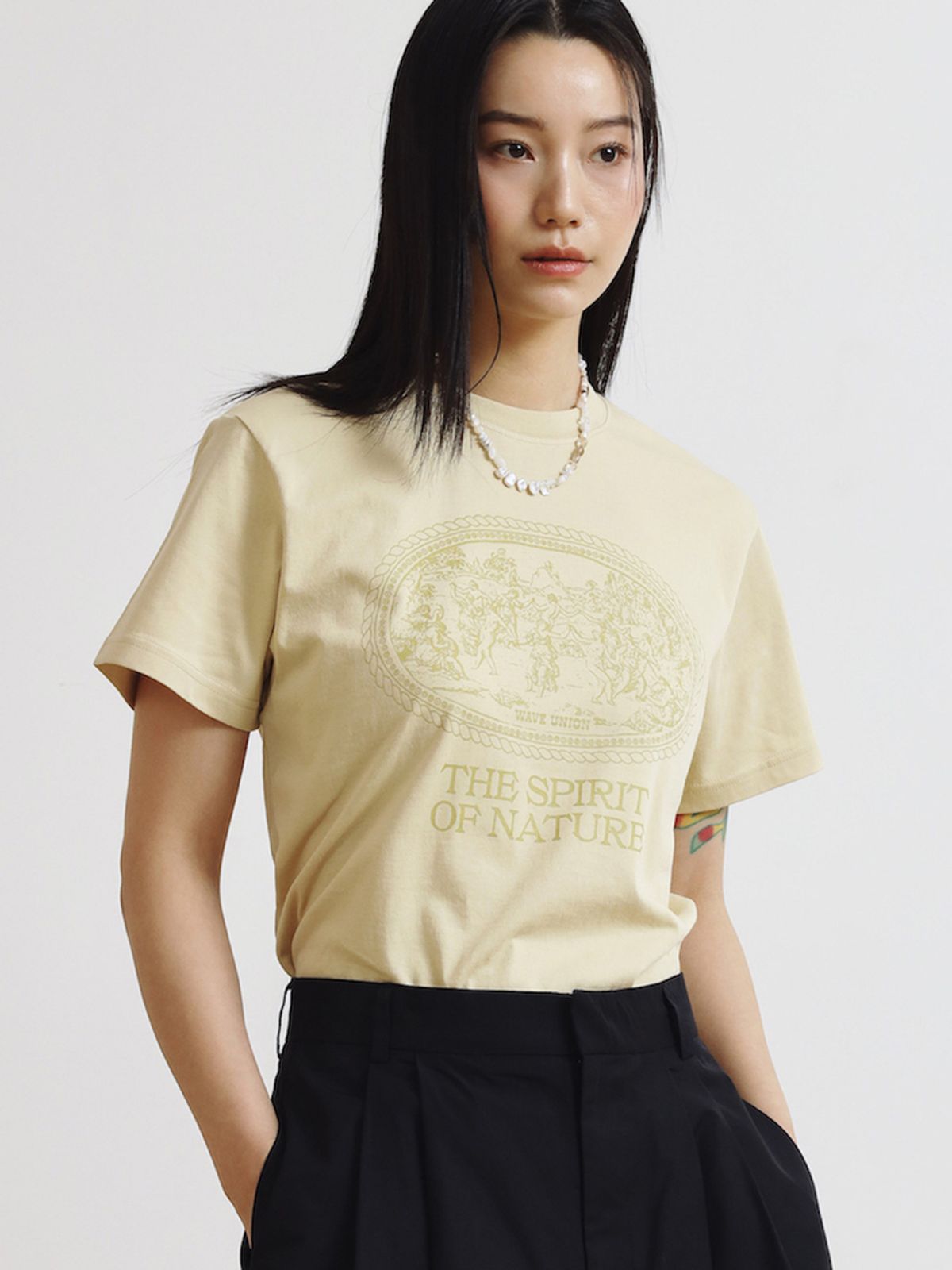웨이브유니온(WAVE UNION) Nymphs T-shirt mustard