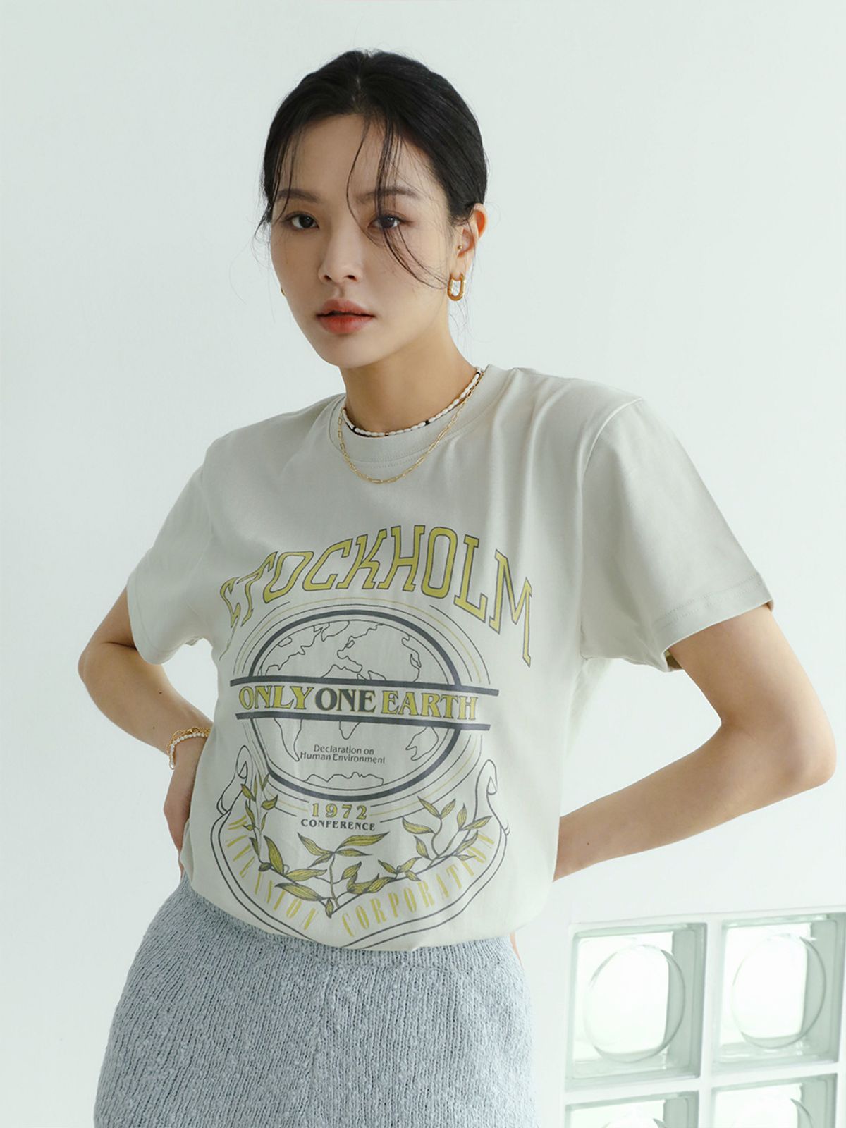 웨이브유니온(WAVE UNION) Stockholm T-shirt mint cream