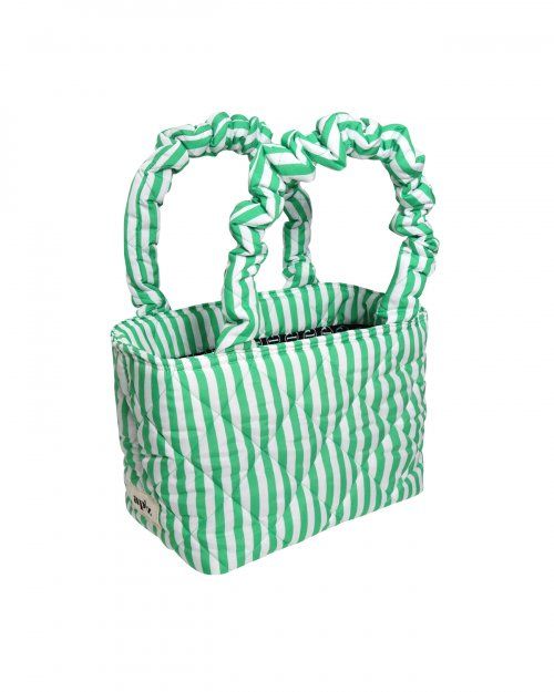 플리즈프로젝트(PLZPROJECT) QUILTING SHOPPER BAG, STRIPE GREEN 