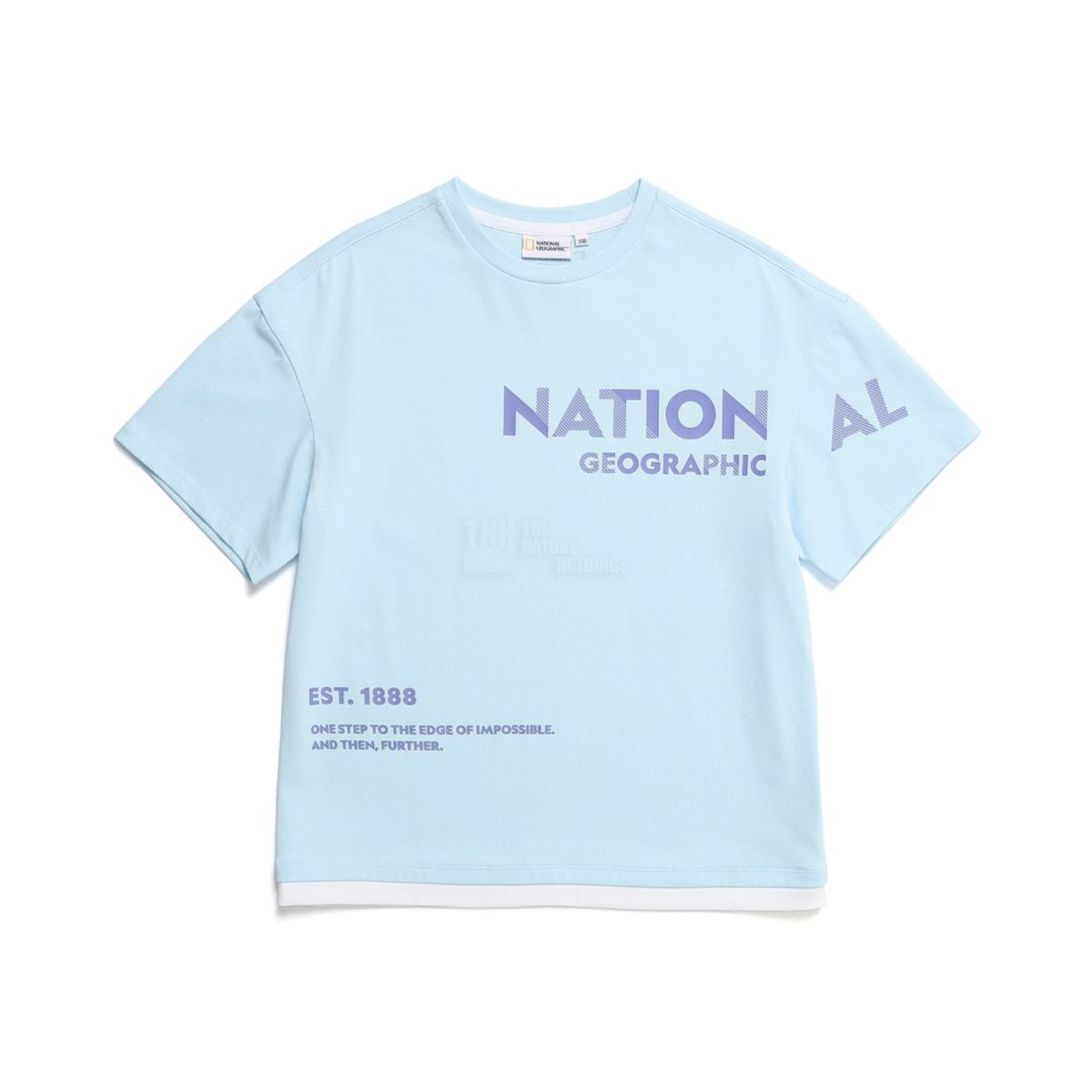 내셔널지오그래픽 키즈(NATIONAL GEOGRAPHIC KIDS) K232UTS830 그래픽 레이어드 반팔티셔츠 AQUA
