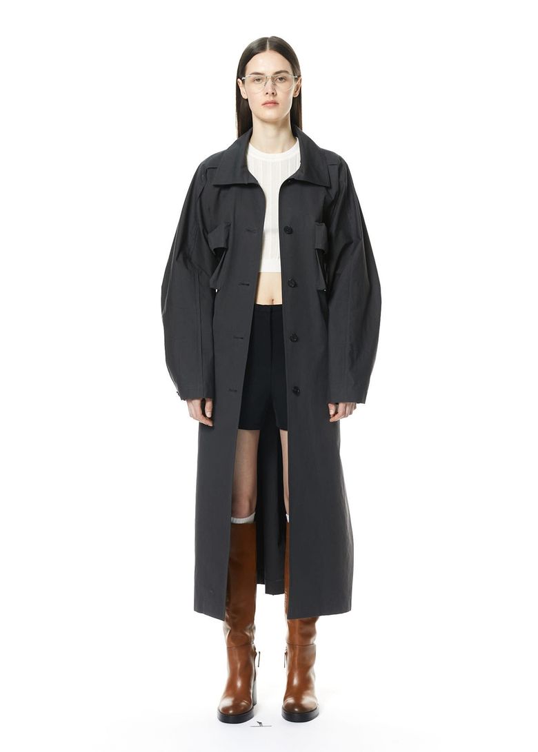 FLAP-POCKET OVERSIZED TRENCH COAT