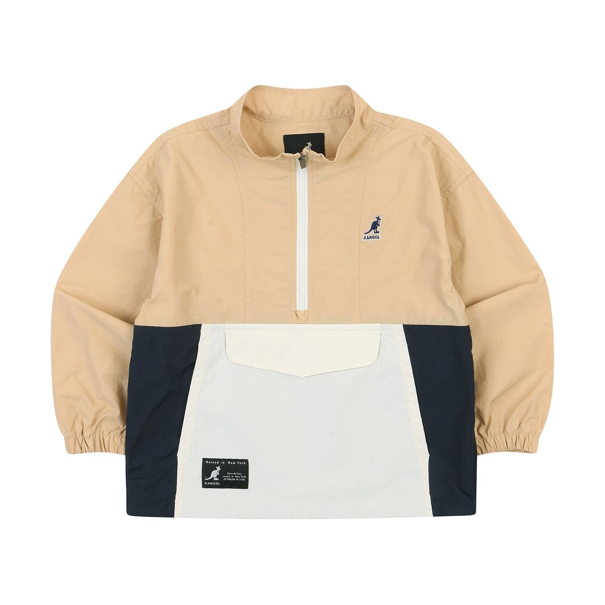 캉골키즈(KANGOL KIDS) 컬러 블록 아노락 점퍼 PB 0004 베이지/APBCJP00040BE