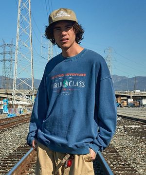 월드클래스 피그먼트 맨투맨 티셔츠 네이비 FMT751