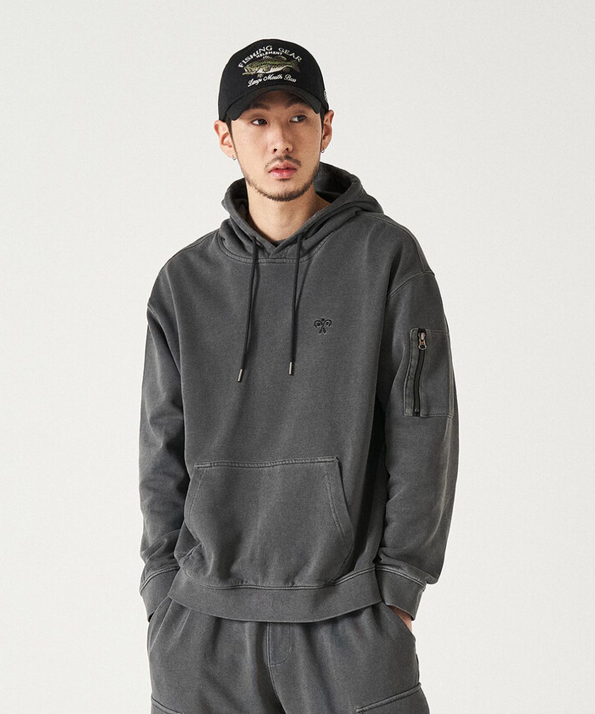 힐리먼트(HELEMENT) 베이퍼 피그먼트 후드 스웻(D/Grey)