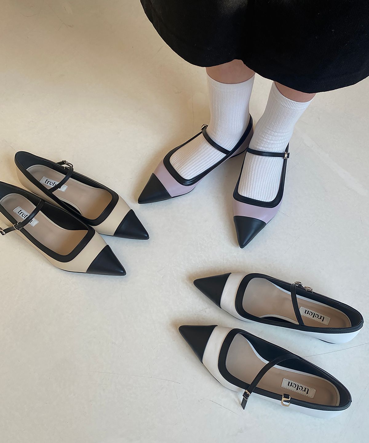 트레텐(TRETEN) Two-tone Maryjane (3 colours_