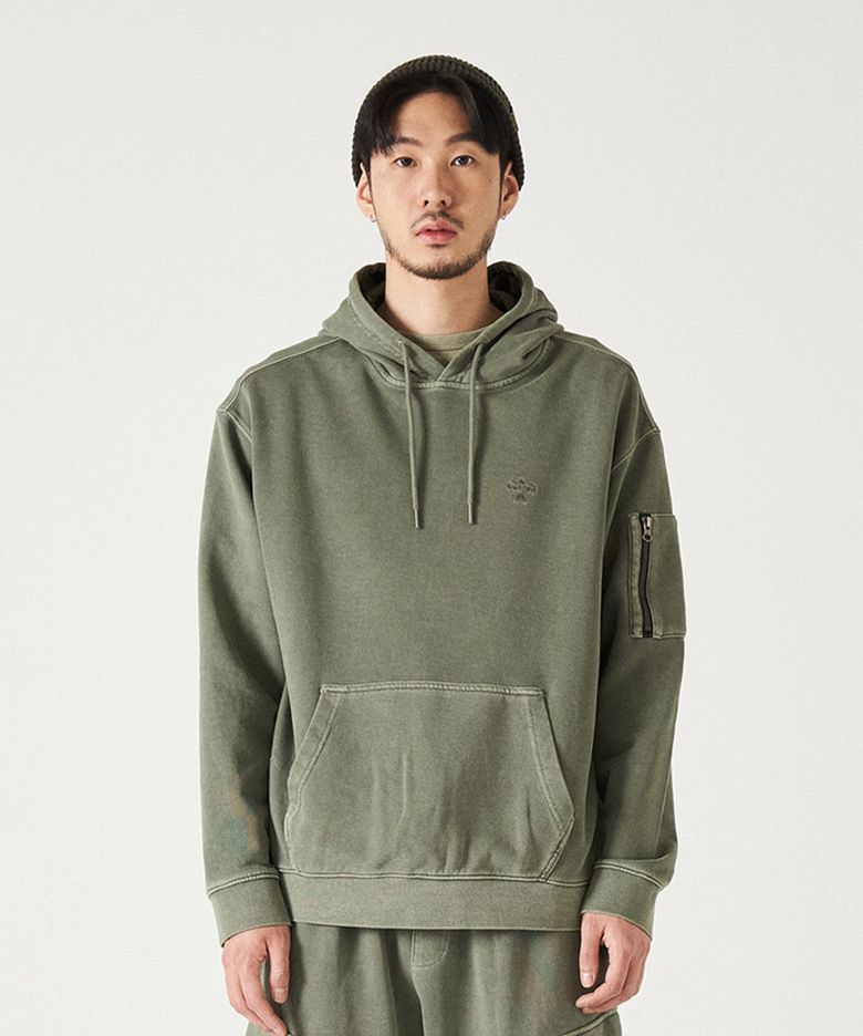 베이퍼 피그먼트 후드 스웻(L/Khaki)