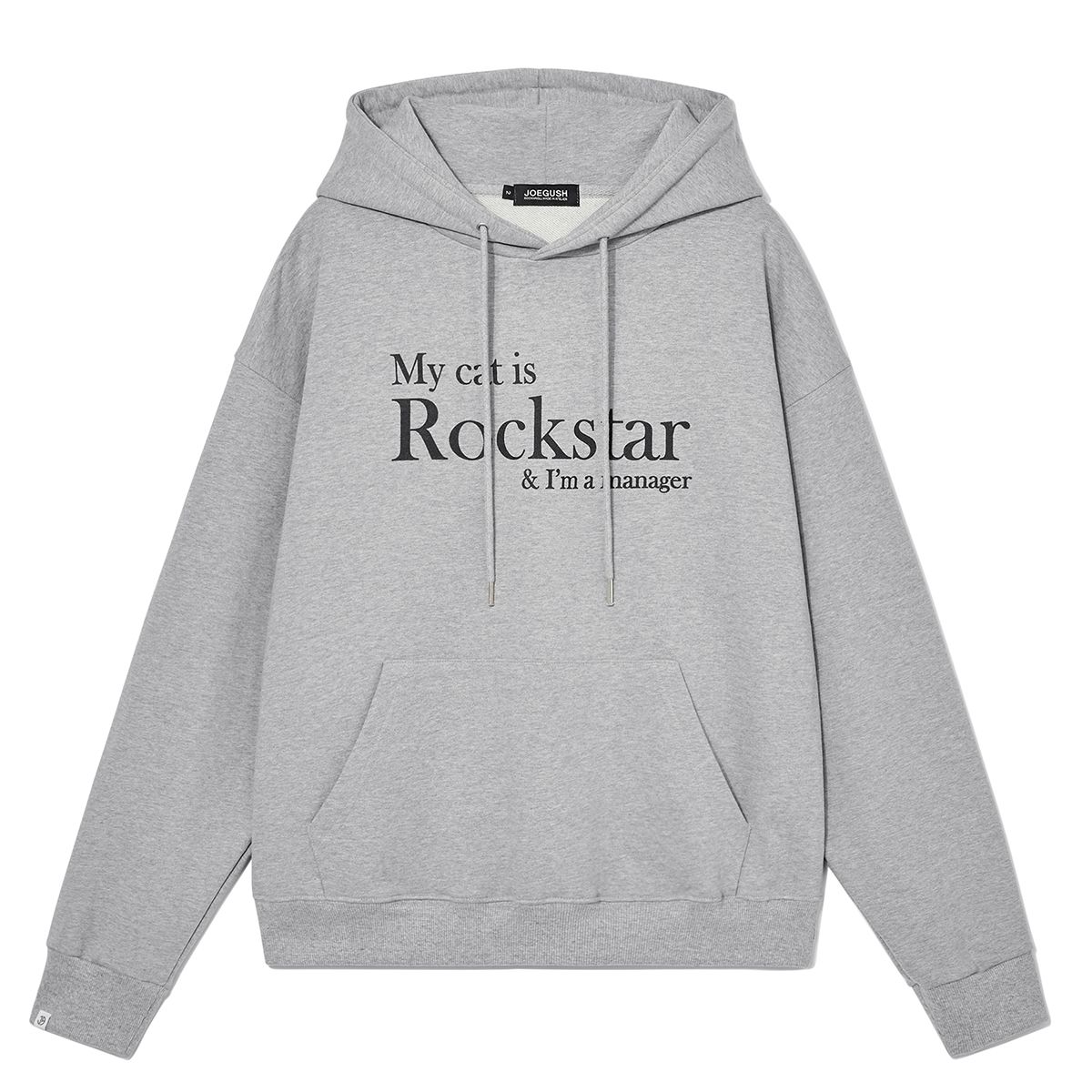조거쉬(JOEGUSH) My cat is Rockstar Hoodie (Grey/Black)