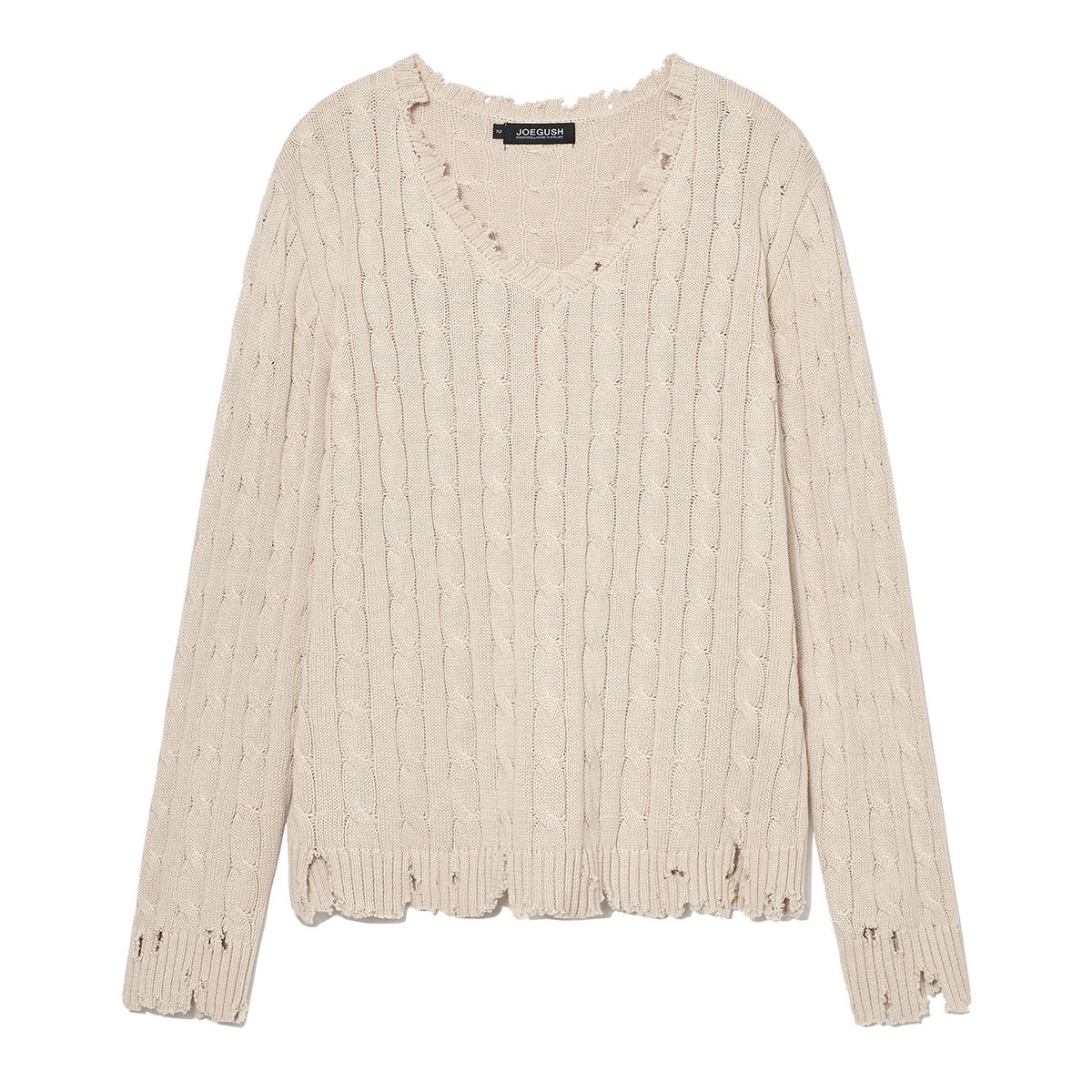 조거쉬(JOEGUSH) Distressed Cable knit (Ivory)