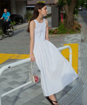 Cotton Sleeveless Dress - Off White