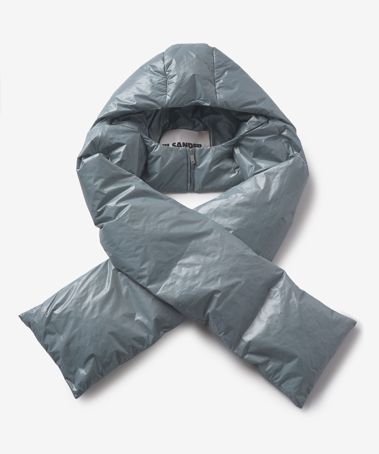 MUSINSA | JIL SANDER Recycled Nylon Down Muffler - Silver
