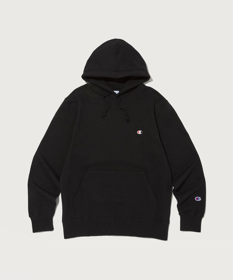 베이직 C로고 후드 티셔츠 Black