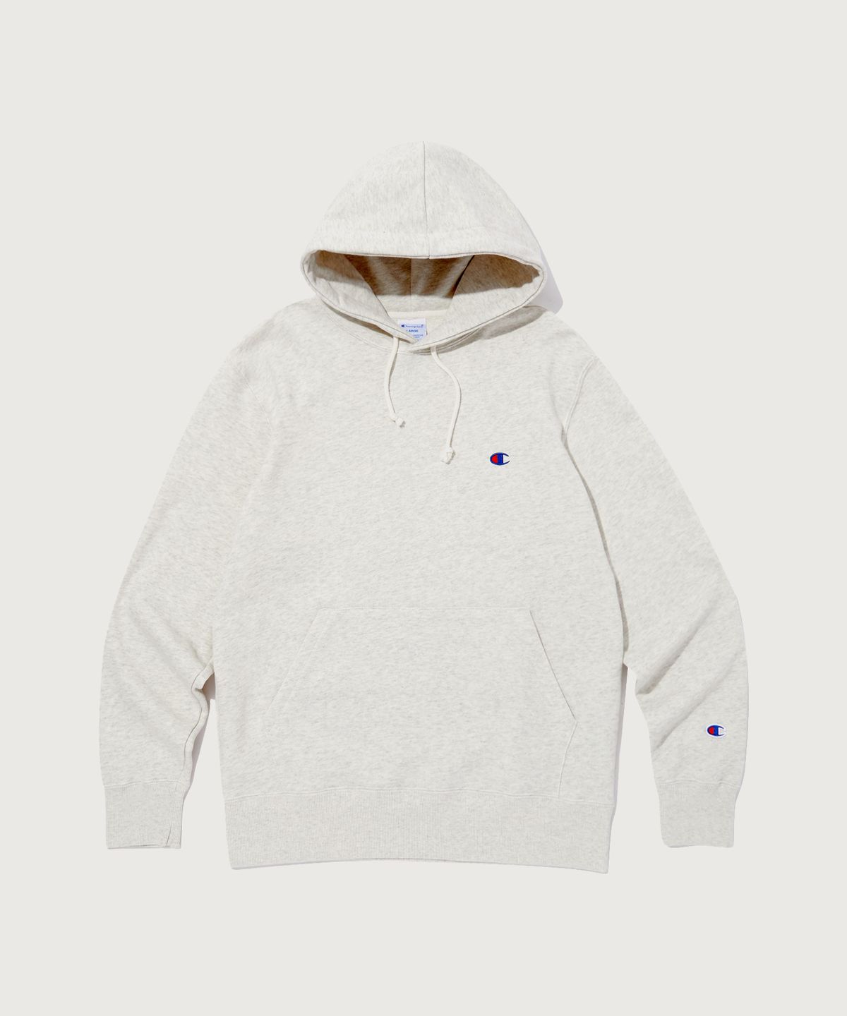 챔피온(CHAMPION) 베이직 C로고 후드 티셔츠 Cream