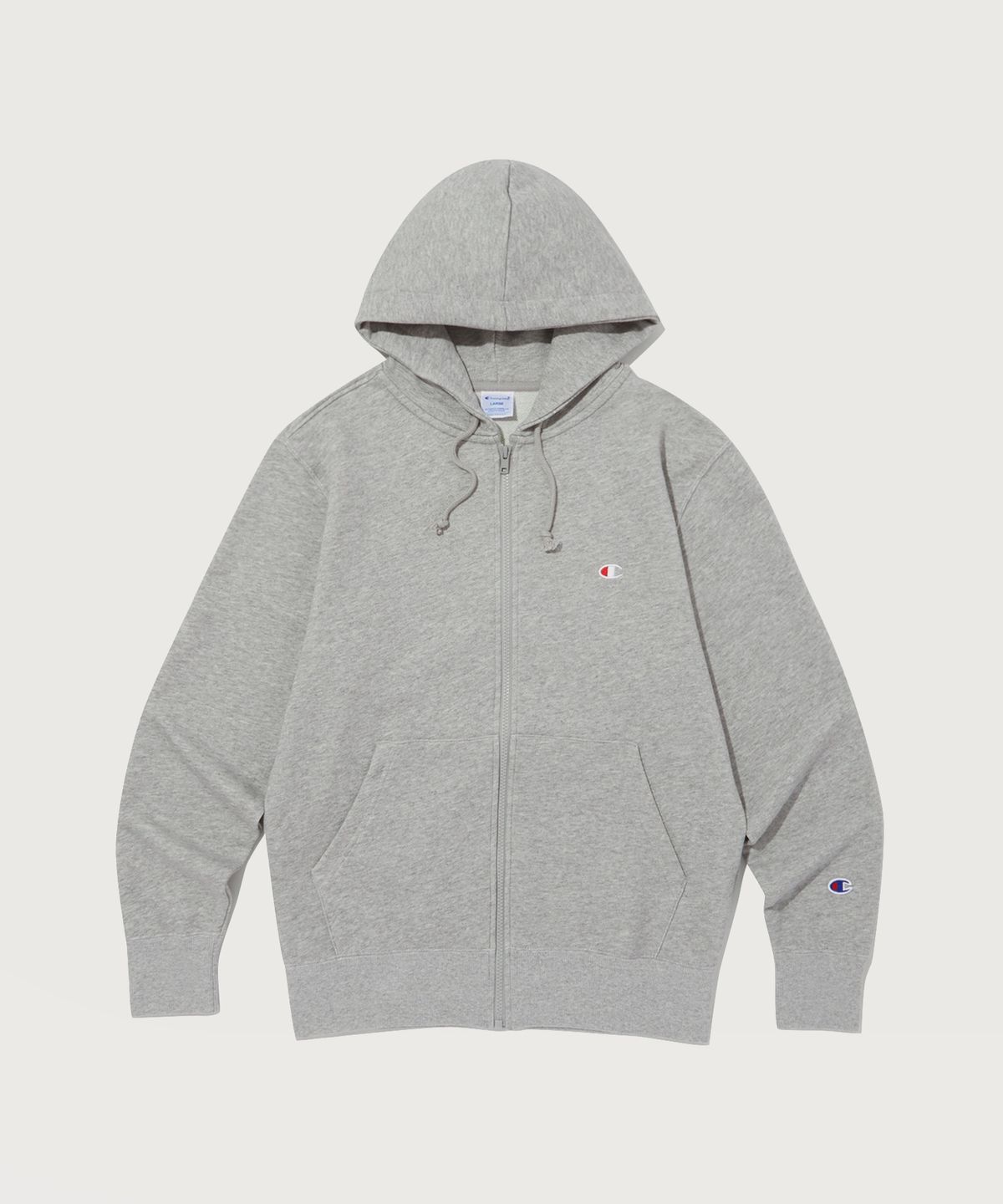 챔피온(CHAMPION) 베이직 C로고 후드 집업 Normal Grey